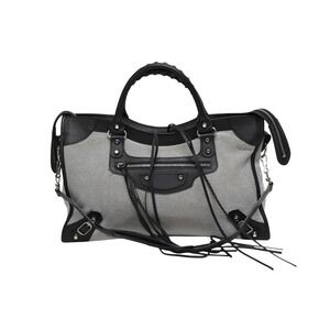 BALENCIAGA Giant City Bag White Black